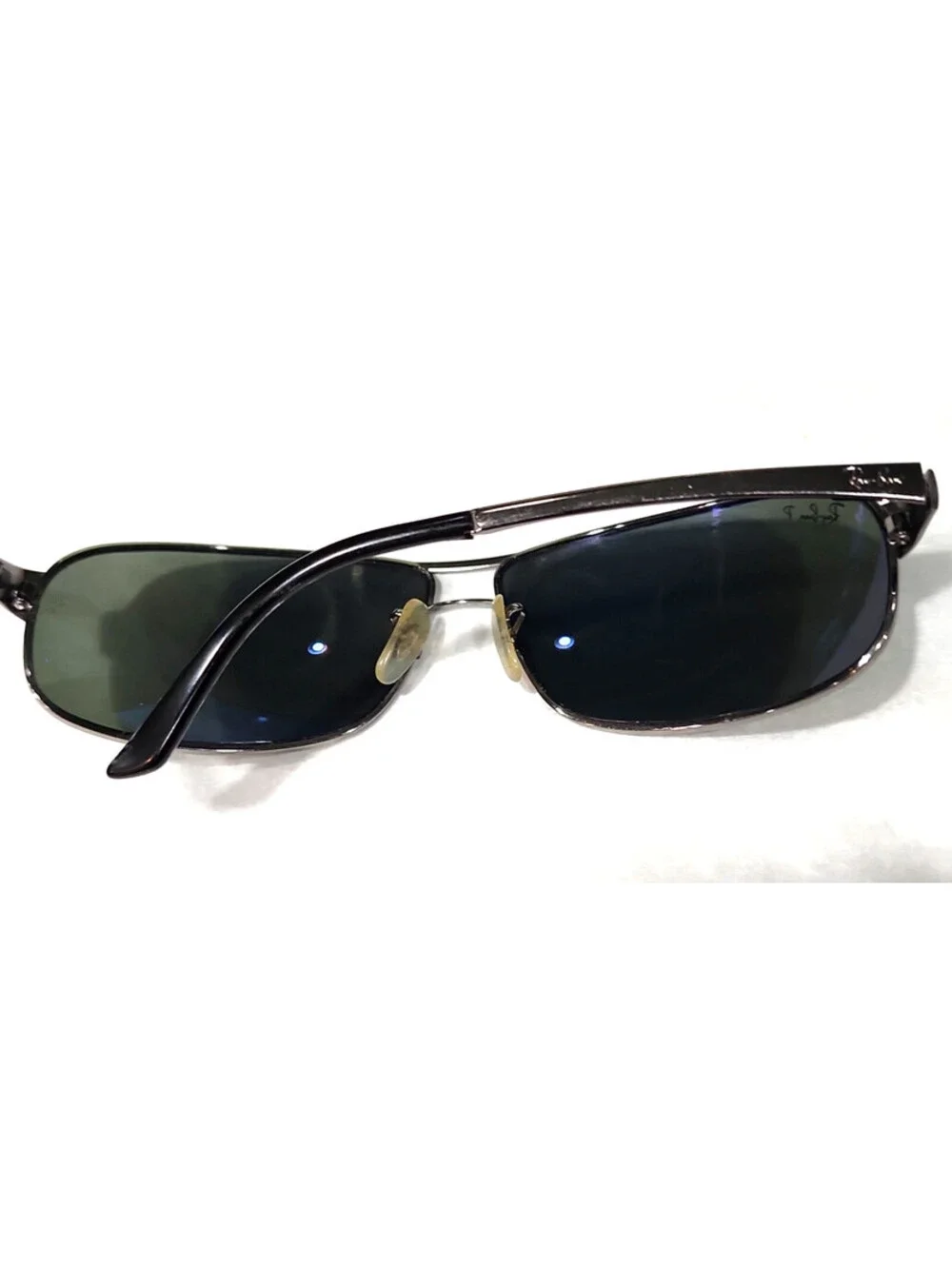Ray Ban RB3343 004/58 Gunmetal Green Polarized Sunglasses 63-12 Italy